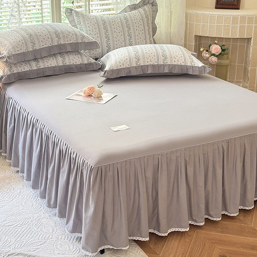 简约床裙100纯棉裙边遮丑下摆