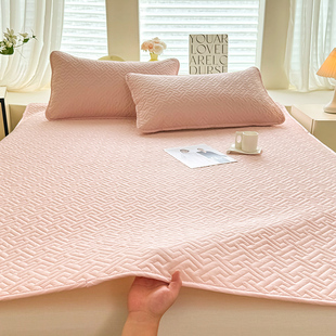 A类抗菌纯色全棉床褥床盖纯棉防滑炕盖单双人纯色夹棉床单榻榻米