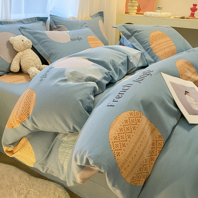 北欧磨毛纯棉被套单件秋冬加厚