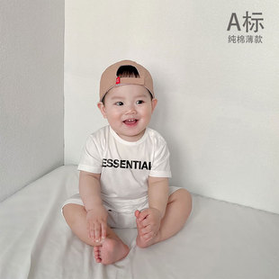 婴儿夏季连体衣薄款短袖a类纯棉婴幼儿可爱超萌夏装衣服宝宝爬服1