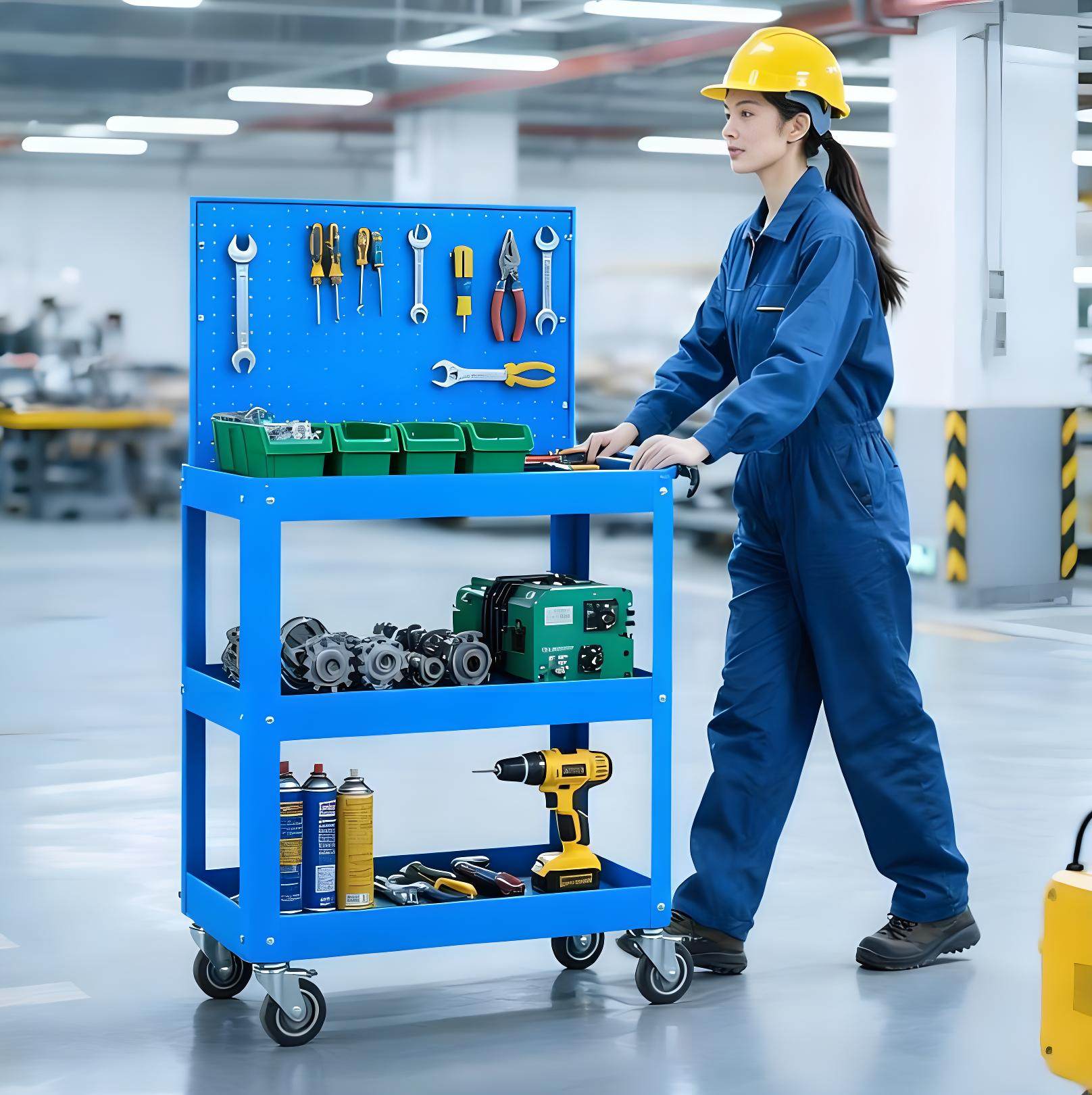 工具车多功能汽修三层工具柜汽车维修移动架子层抽屉式小推车