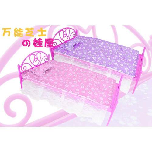 6分娃娃大床仿真过家家睡觉30厘米12关节娃娃双人床家具配件玩具