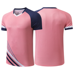 粉色女童羽毛球训练服套装男童定制网球乒乓球运动服短袖比赛服装