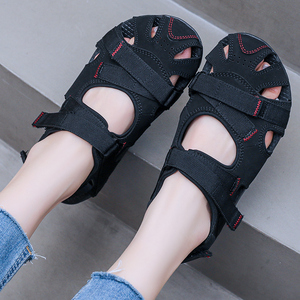 越南进口包头凉鞋女款2025百搭孕妇防滑魔术贴丑萌风运动夏季外穿