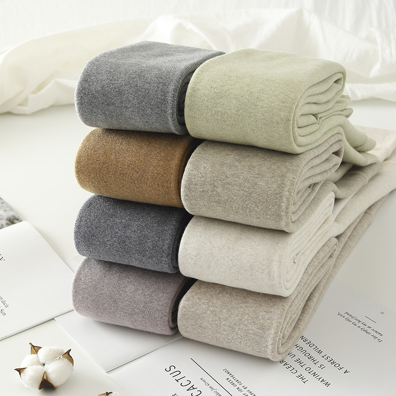 细竖条哑光棉仿羊绒打底裤女外穿秋冬季加厚加绒螺纹连裤袜保暖裤