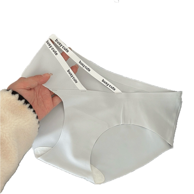 纯欲无痕冰丝贴胶少女中腰内裤