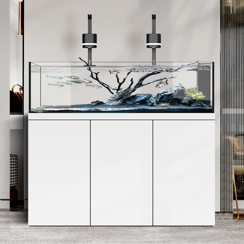 汉霸溪流鱼缸客厅2025新款超白玻璃家用小型底滤金鱼缸底滤造景缸