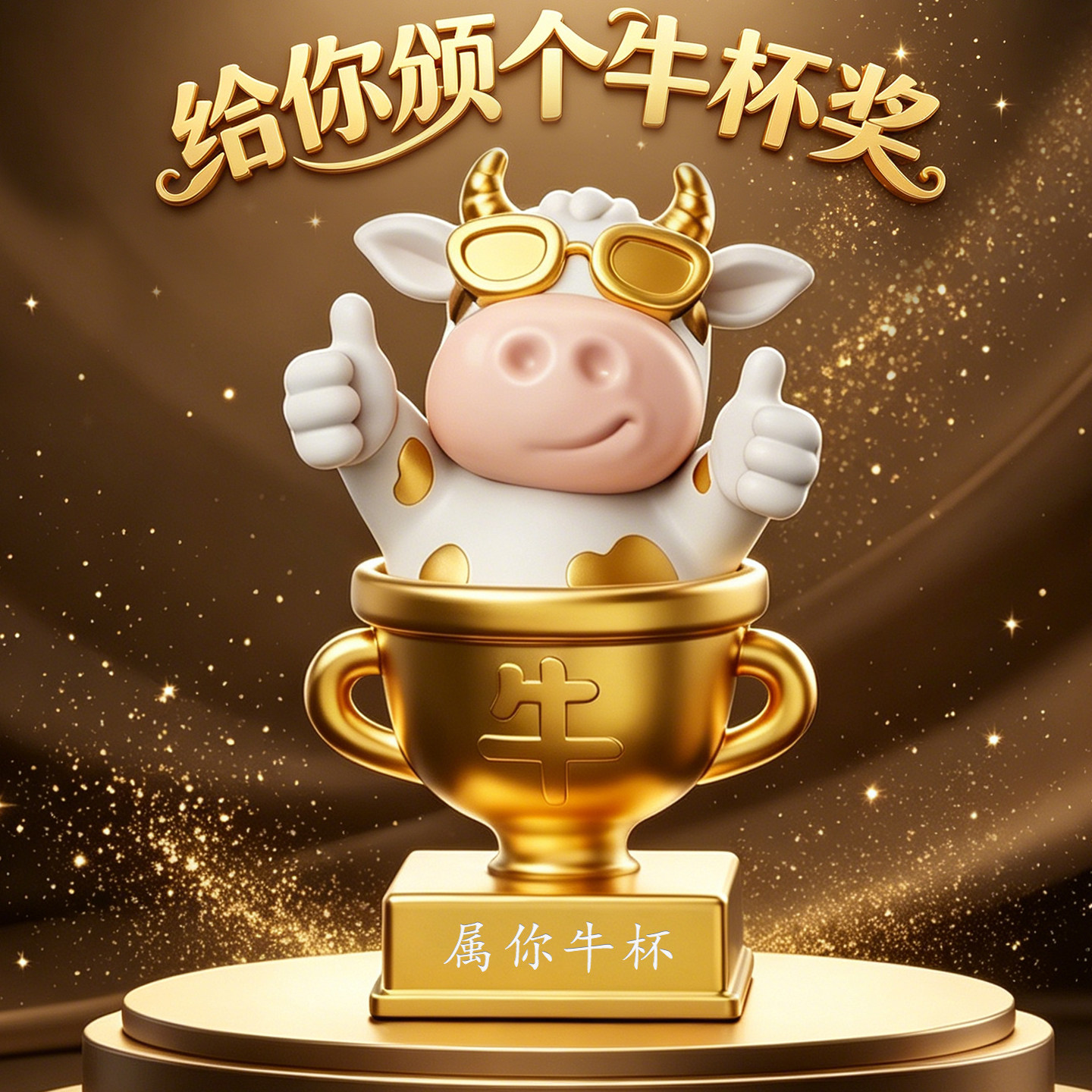 牛杯创意奖杯定制奖品公司销冠毕业季送同学老师医生月嫂生日礼物图片