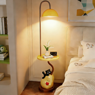 GOOD猫梨落地灯卡通可爱客厅沙发旁氛围灯卧室立式台灯置物架一体