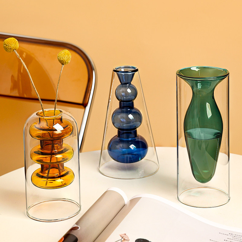 创意玻璃透明小花瓶试管水培摆件高级感网红ins餐桌茶几客厅插花