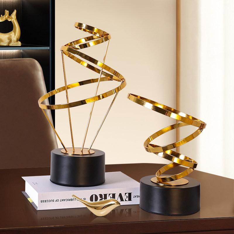 创意轻奢摆件金属客厅艺术品酒柜办公室书架玄关电视柜家居装饰品