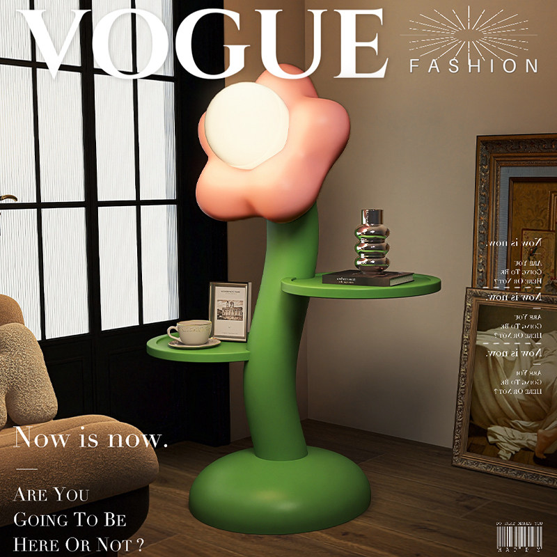 花朵落地灯置物架一体高级感客厅沙发旁边气氛灯卧室床头立式台灯