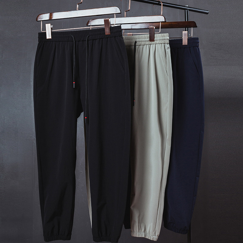 春夏2022男式寬松休閑9分褲青年彈力松緊衛褲男裝尼龍束腳褲子潮在類目 男裝, 休閒褲中 - 來自Buy2taobao.com提供專業的淘寶代購服務
