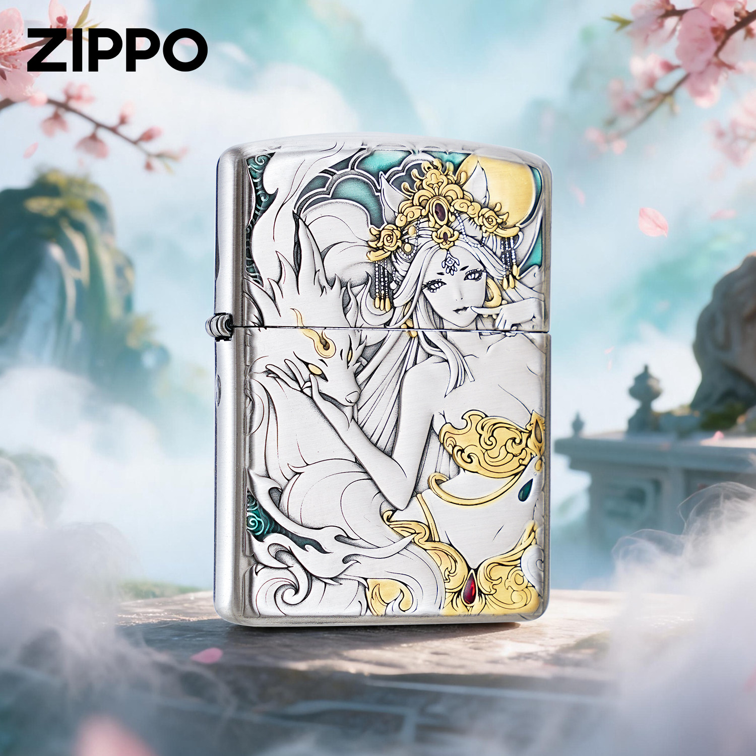 zippo打火机 青丘狐姬 盔甲浮雕正品zipoo防风煤油礼物生日送男友