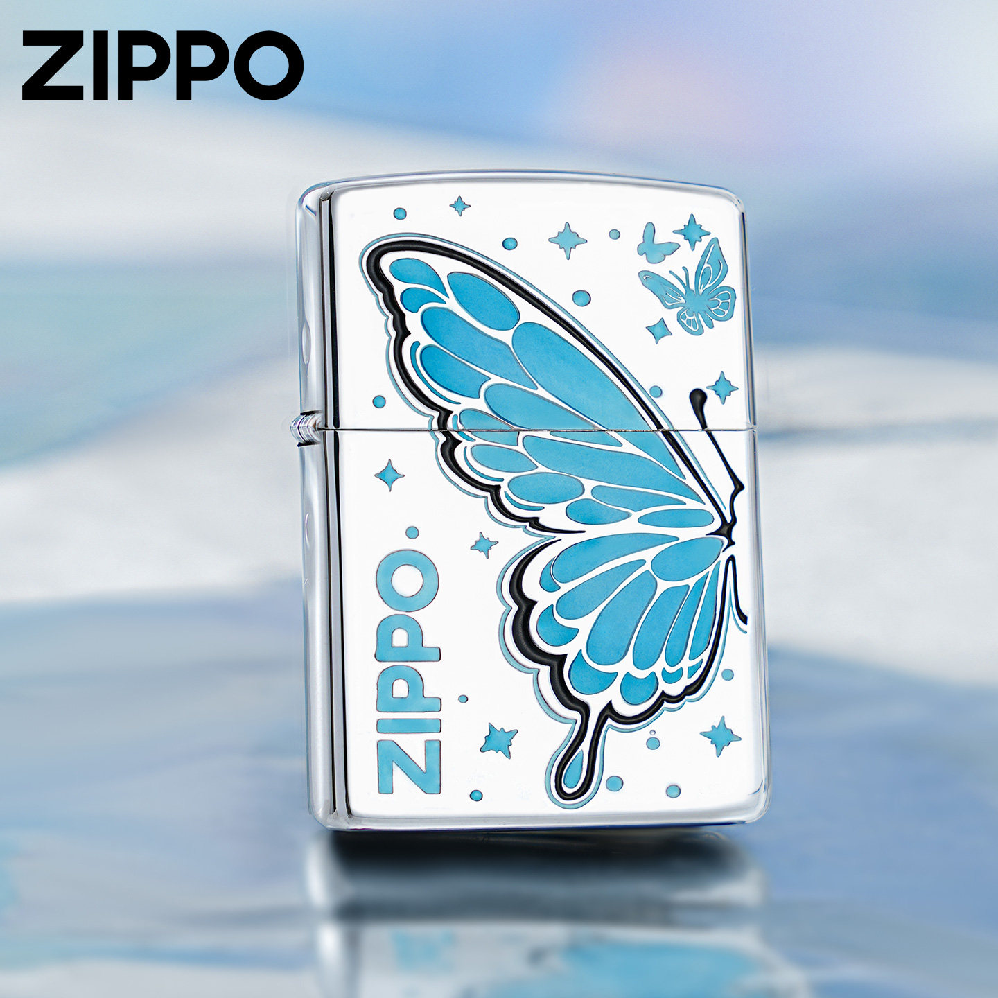 zippo打火机 夜光蝶影流光 正品zipoo防风煤油520礼物生日送男友
