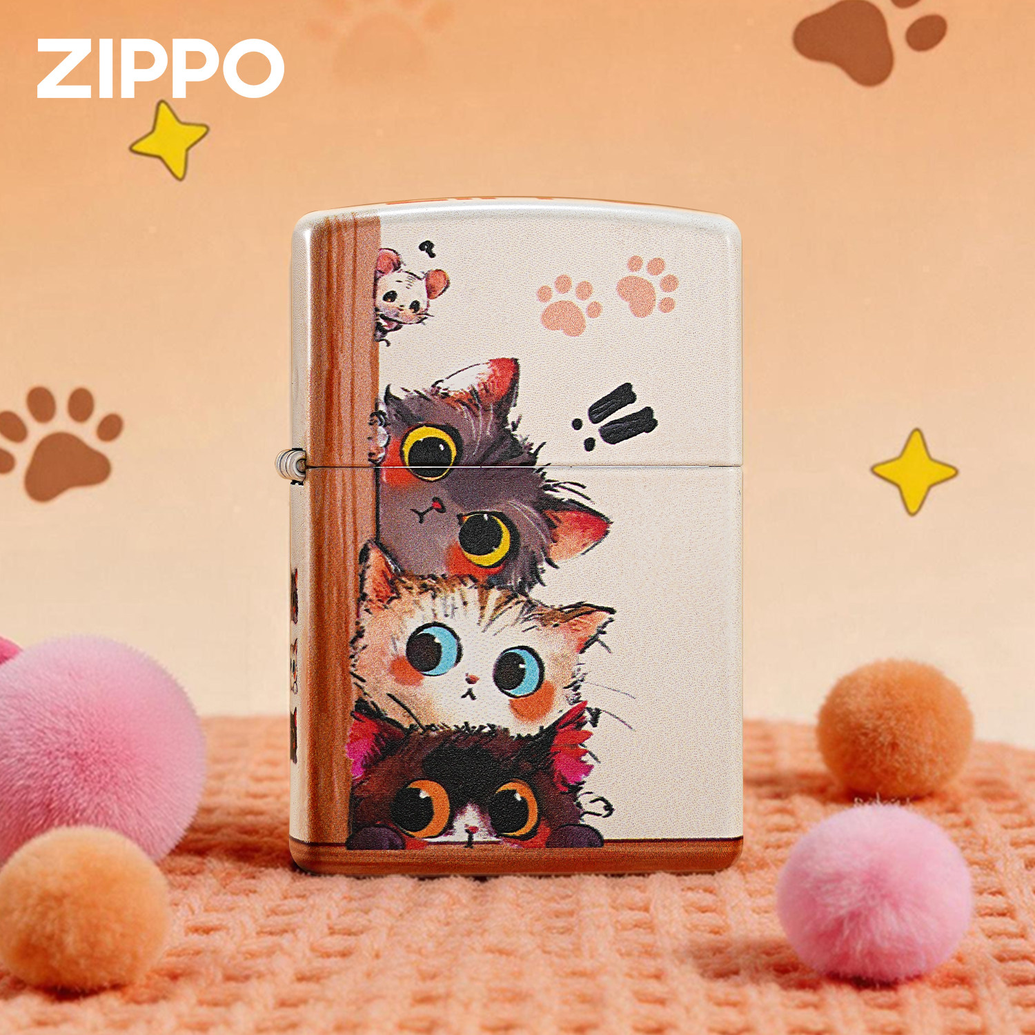 zippo打火机猫里猫气可爱礼盒
