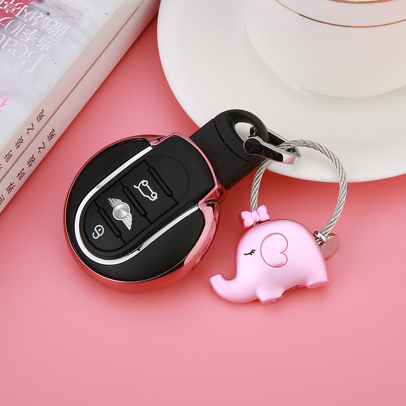 适用宝马MINI钥匙套COOPER钥匙扣F56壳F54女F55高档车钥匙包迷你