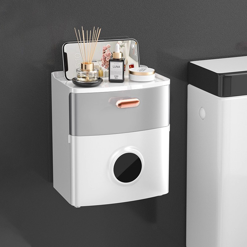 卫生间免纸巾盒免打孔收纳盒