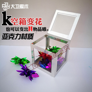 大卫魔术道具透明箱变钱空箱出钱变花空箱变钞票魔术师初学者震撼