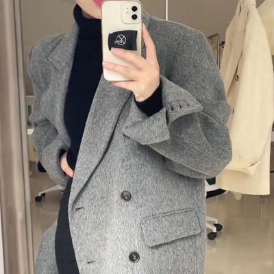 双面羊绒大衣女短款2025秋冬新款呢子高端韩版西装加厚毛呢外套潮