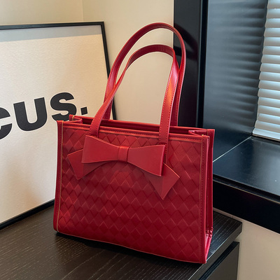 大容量红色手提结婚包包