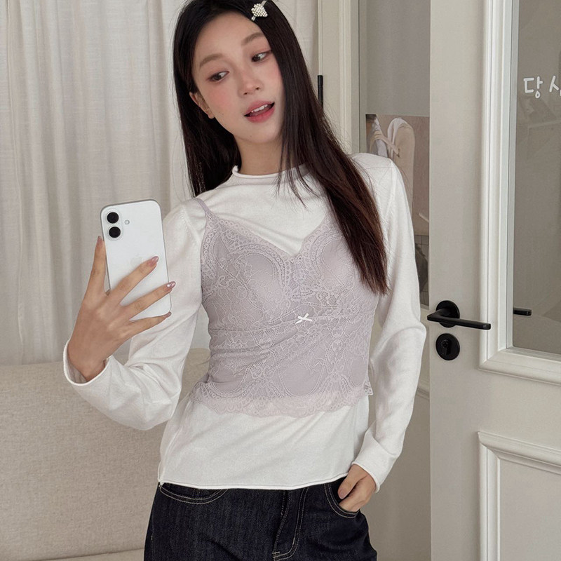 希维尔的秘密法式蕾丝三角杯吊带女防走光美背可外穿背心打底上衣