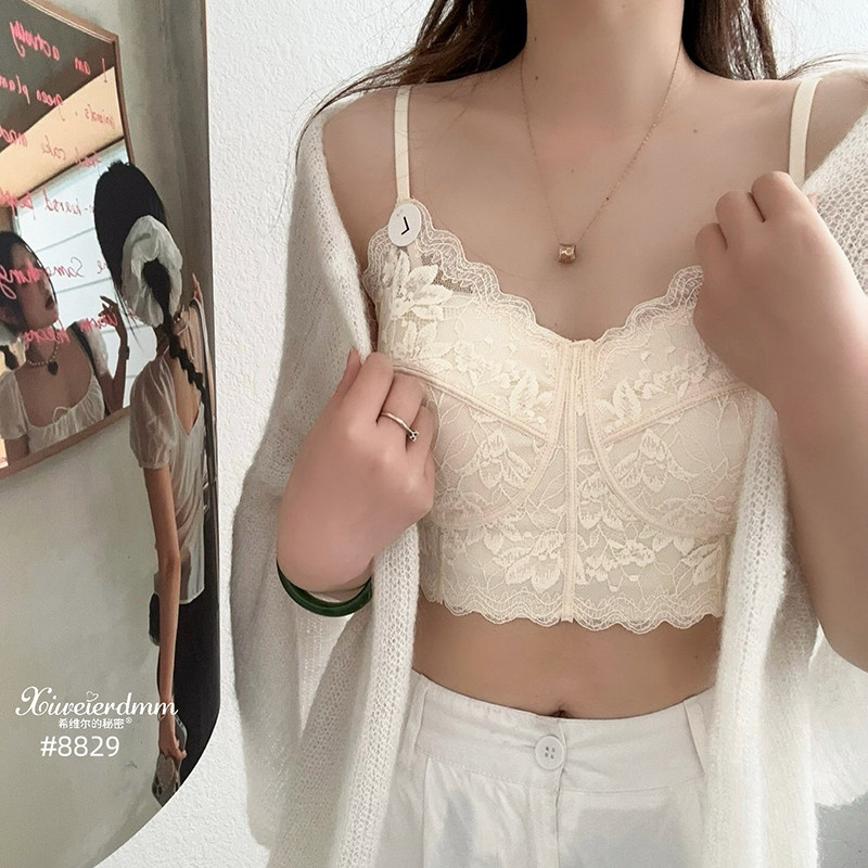 蕾丝软支撑美背抹胸内衣鱼骨文胸