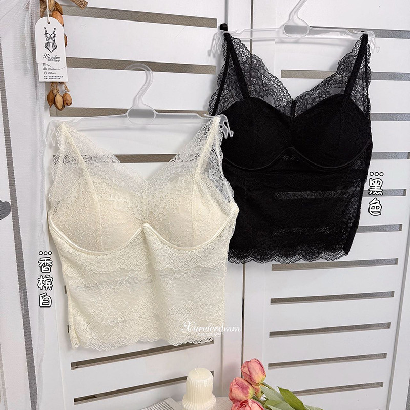 希维尔的秘密蕾丝美背一体杯吊带女V领防走光带胸垫内搭外穿上衣,女士内衣/男士内衣/家居服,吊带/背心/T恤/打底/肌底衣,淘宝优惠券,粉丝福利购,淘宝优惠卷
