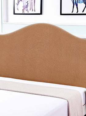 纯色床头罩套全弹力欧式床头套软包红色防尘罩简约床背罩保护套子