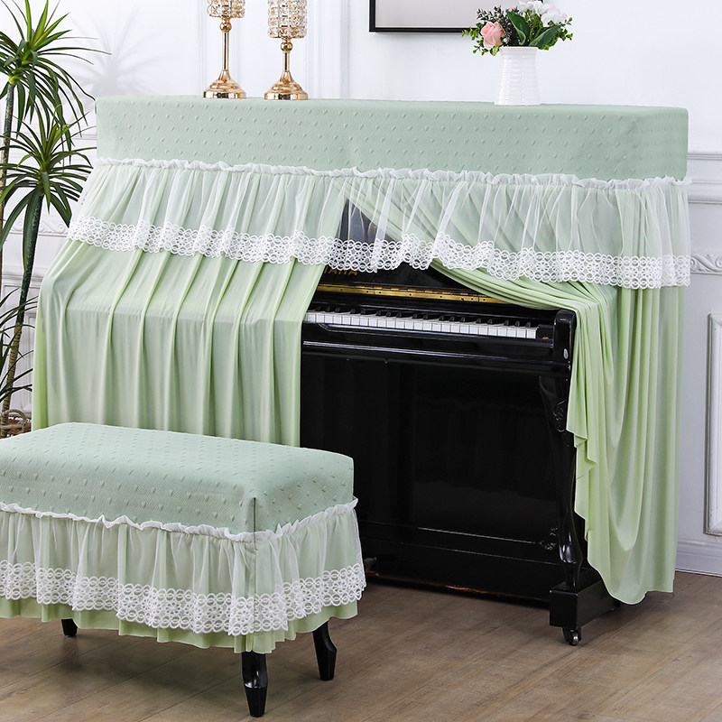 加厚钢琴盖布开机不取大气钢琴全罩钢琴装饰蕾丝立式电钢琴防尘罩