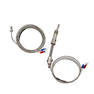 k型E型热电偶温度传感器压簧式螺钉式电热偶测温仪pt100温控探头