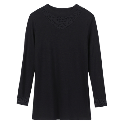 黑色洋气长袖瑶蝶显瘦