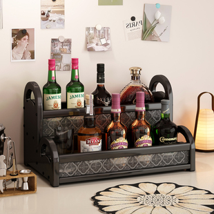 桌面酒架家用小型吧台调酒架多层果酒鸡尾酒饮料置物架洋酒展示架