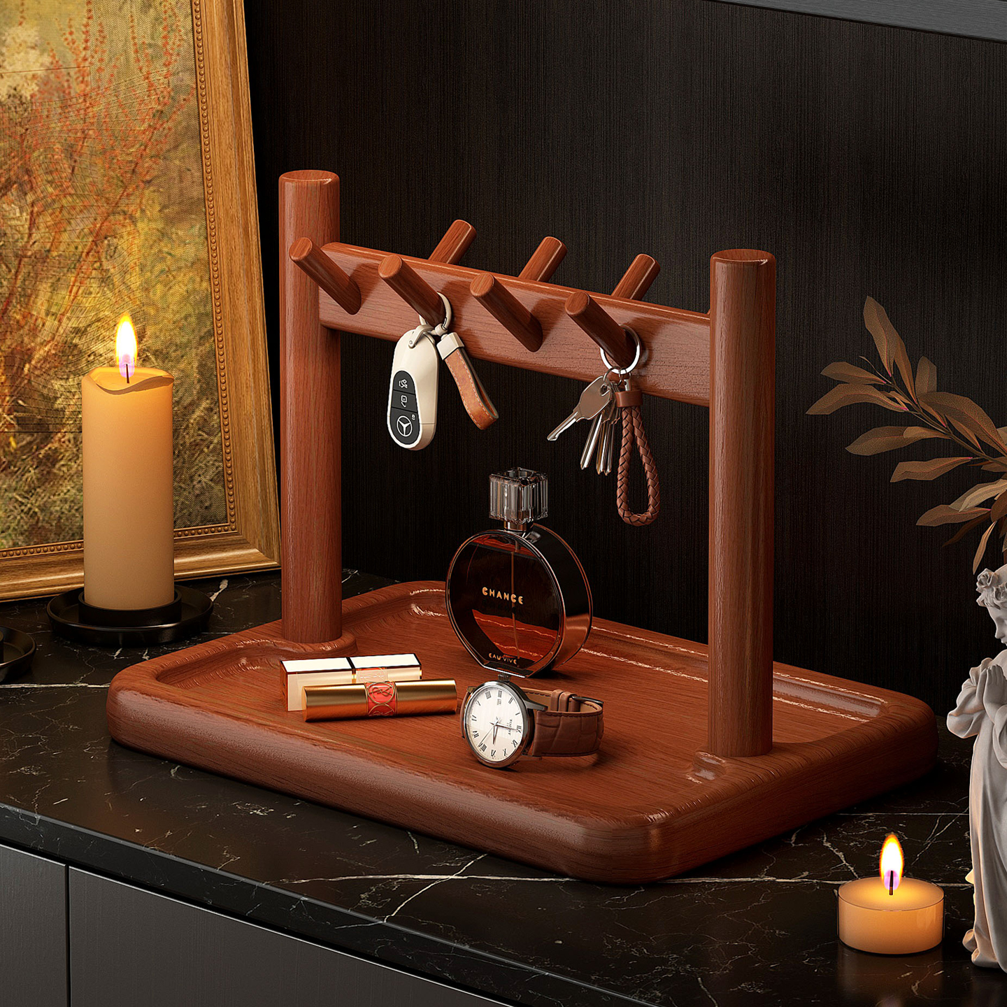 【实木】入户门玄关钥匙置物架