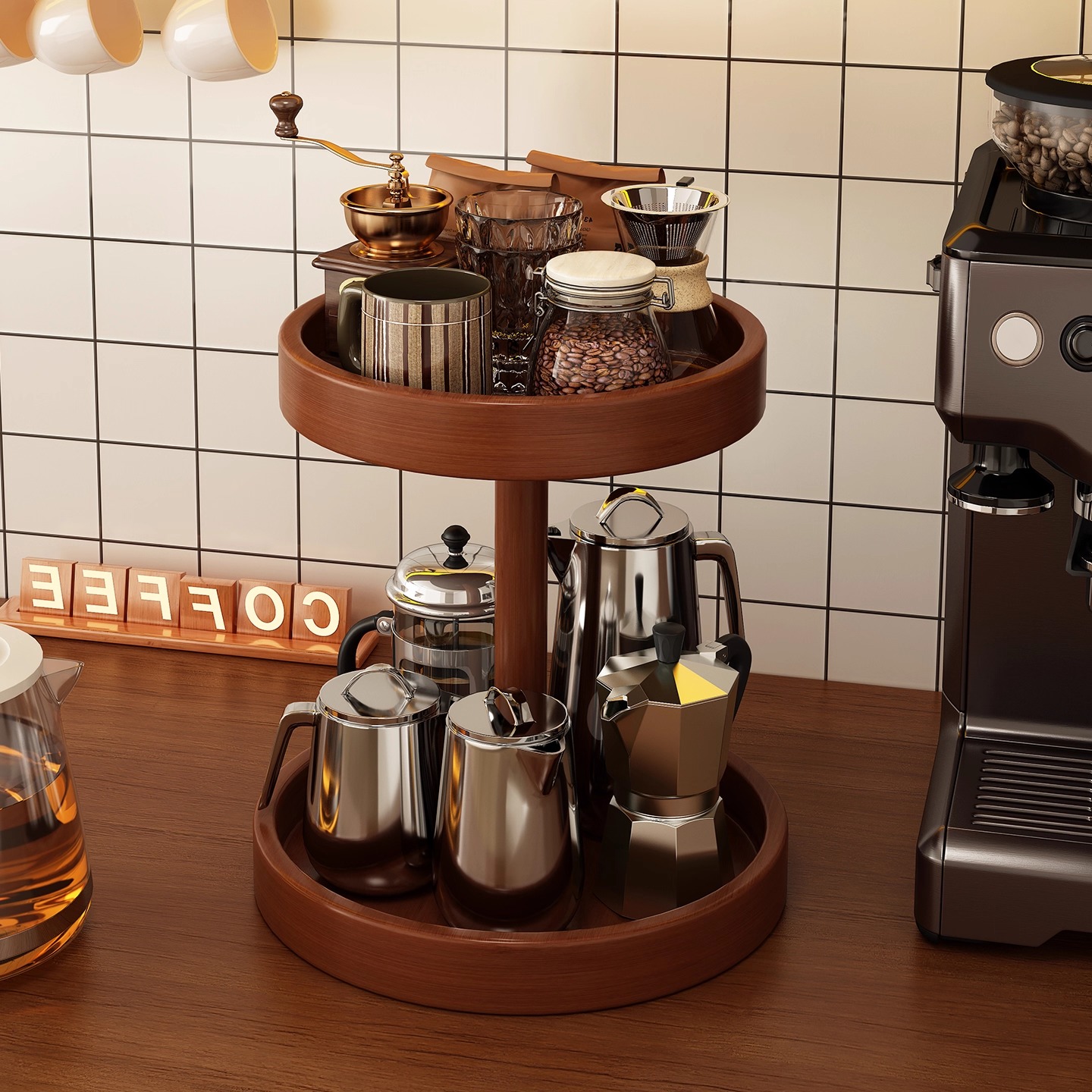 中古风桌面杯子收纳置物架