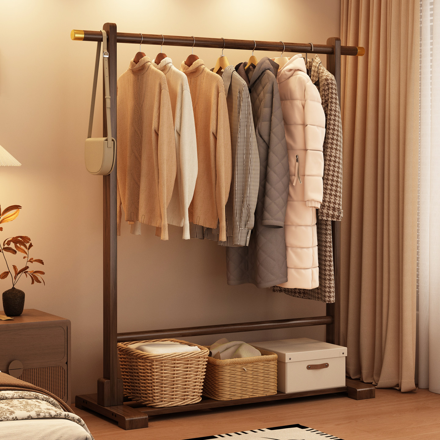 挂衣架落地卧室衣帽架床边挂衣服置物架立式家用简易挂包收纳架子,住宅家具,衣帽架,淘宝优惠券,粉丝福利购,淘宝优惠卷