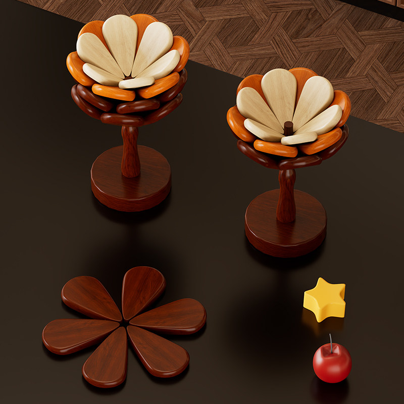 实木隔热垫防烫耐高温餐桌垫莲花装饰摆件高级感创意家用碗垫锅垫,餐饮具,餐垫,淘宝优惠券,粉丝福利购,淘宝优惠卷