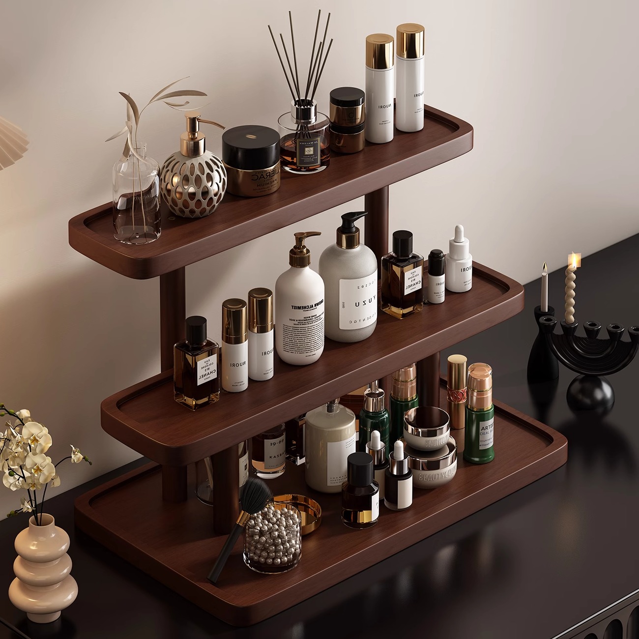 中古风梳妆台桌面置物收纳架