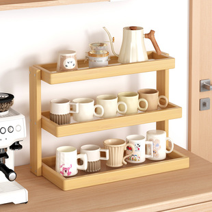 桌面置物架杯子收纳架餐桌台面办公室工位水杯咖啡杯桌上小型杯架