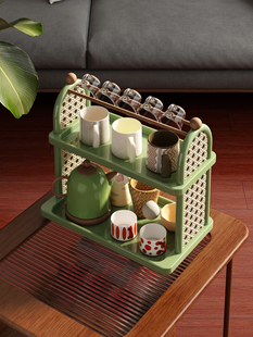 桌面杯架咖啡茶杯具收纳餐边柜水杯置物架沥水架吧台面酒杯放置架