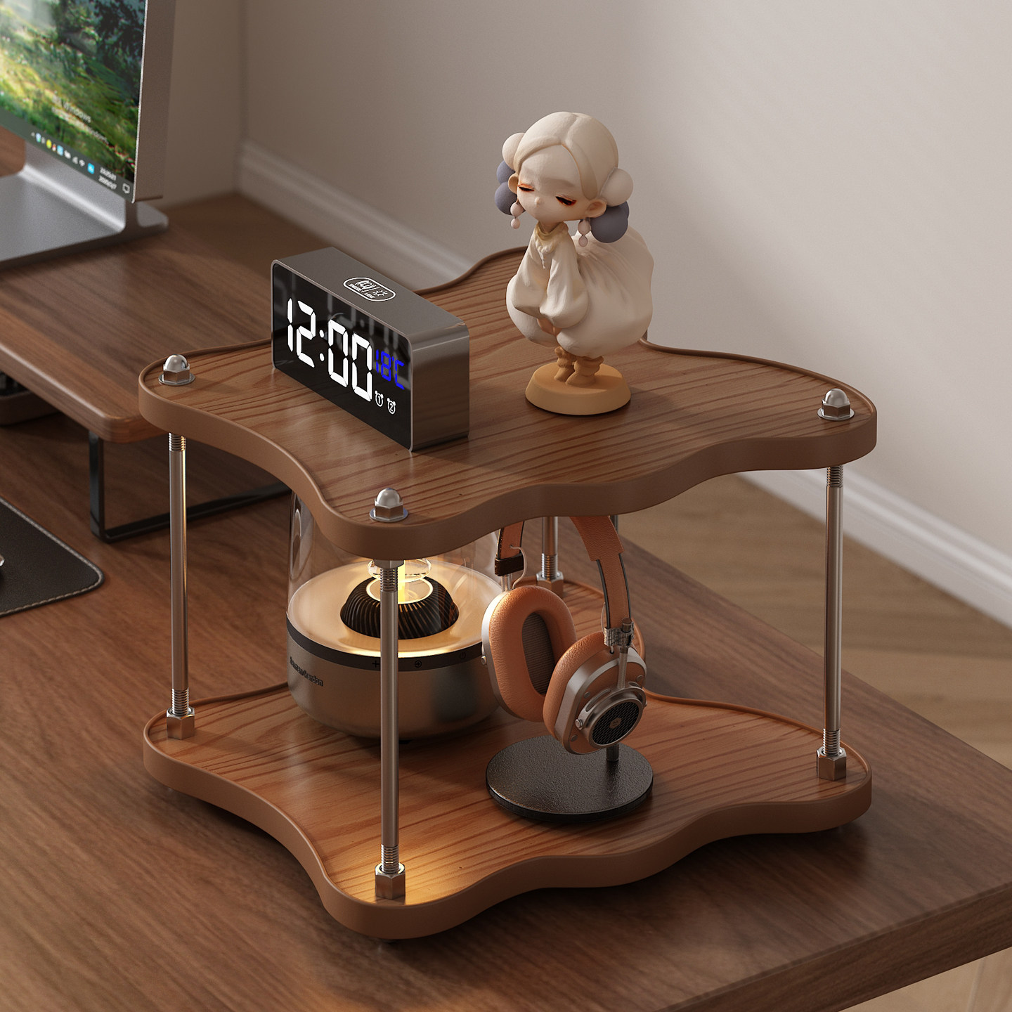 桌面收纳置物架多层杂物整理架子