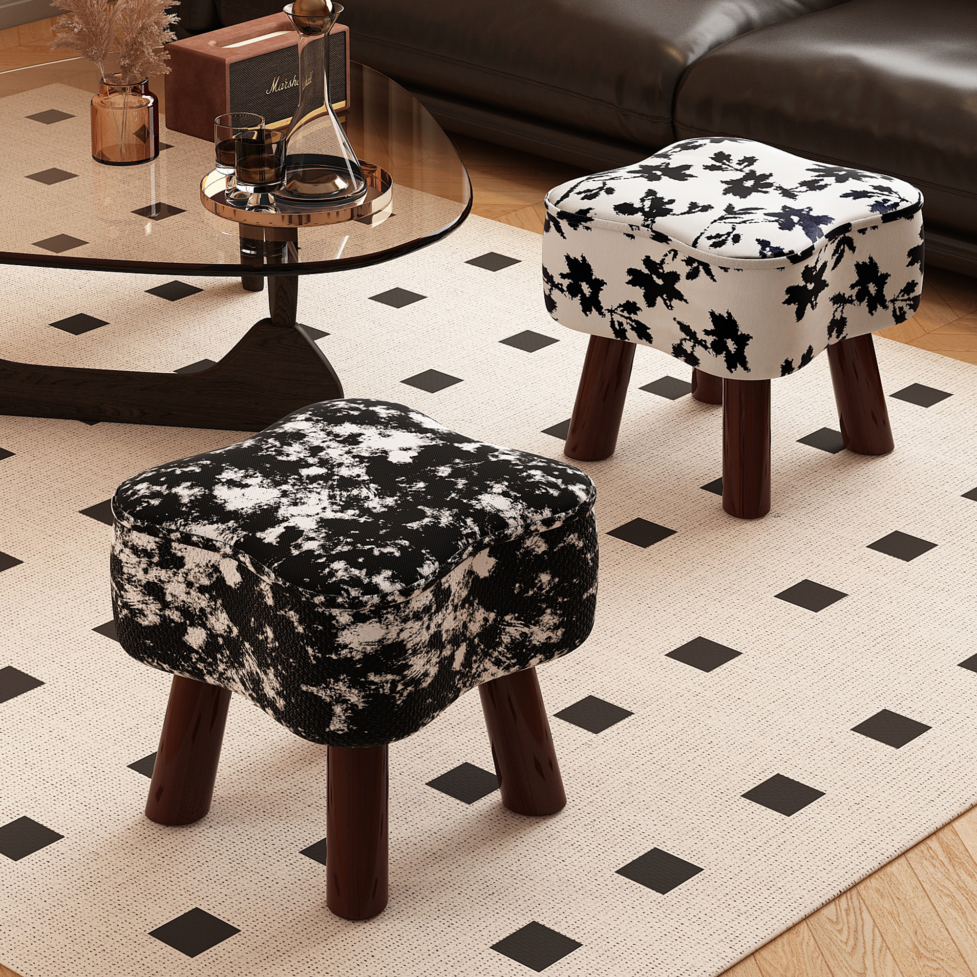 姿竹实木矮凳八字形稳定结构