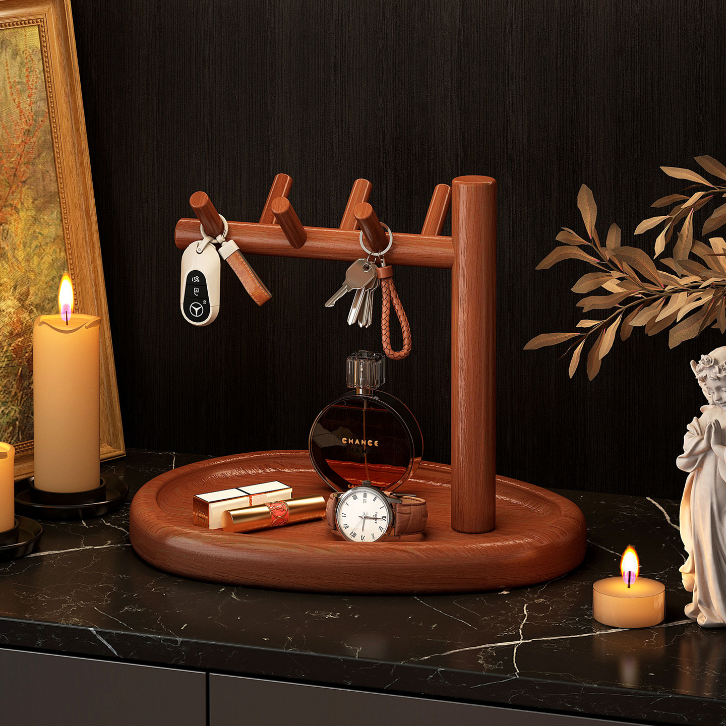 【实木】入户门玄关钥匙置物架