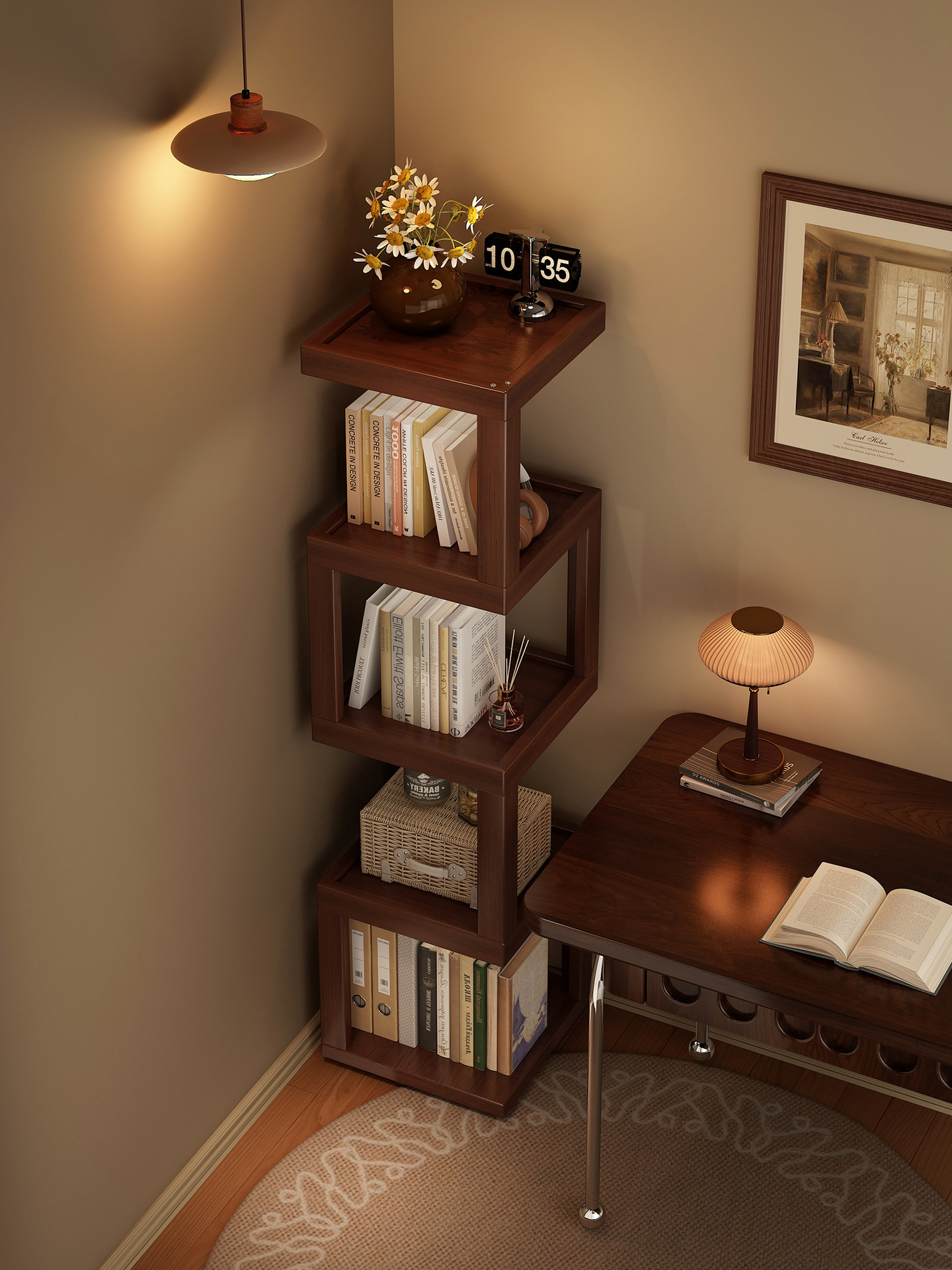 旋转书架360度书柜落地置物架转角儿童绘本架客厅床头收纳陈列架,住宅家具,书架,淘宝优惠券,粉丝福利购,淘宝优惠卷