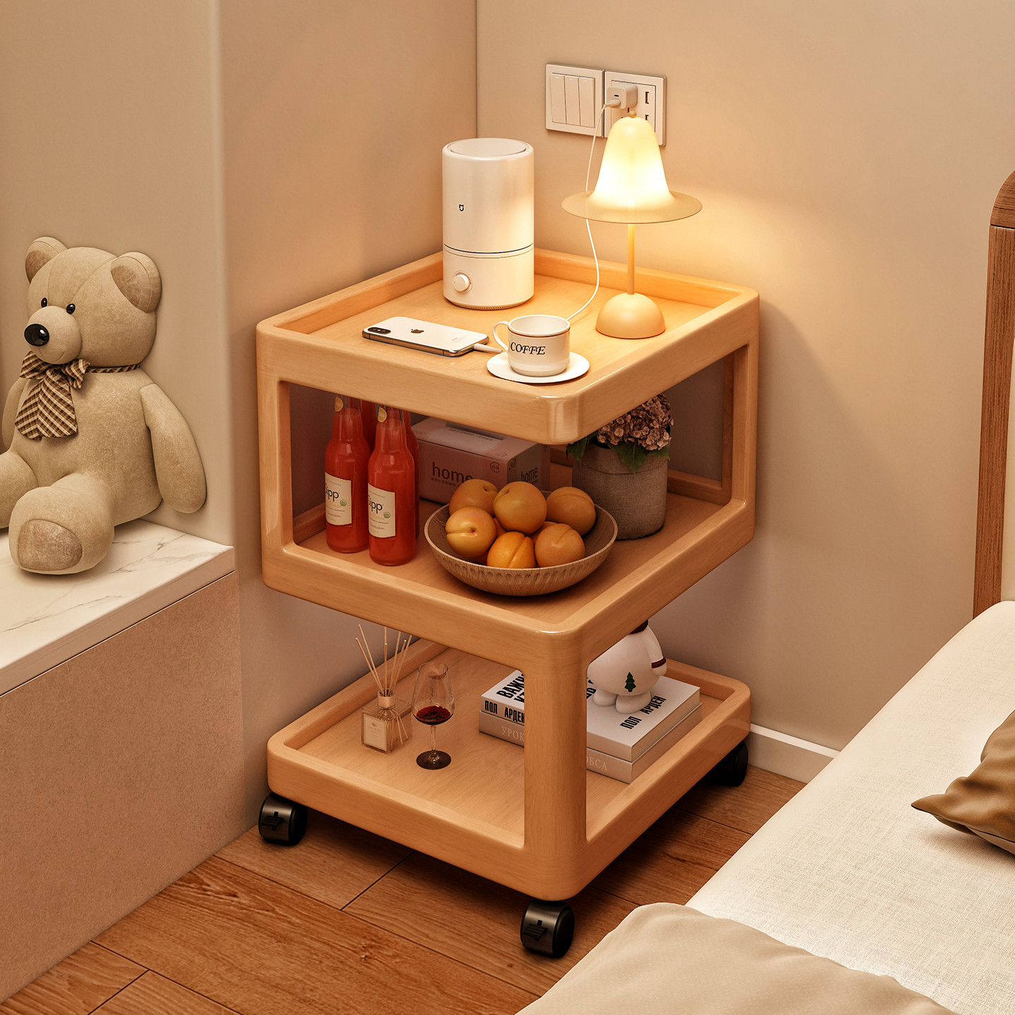 床头柜家用卧室小型替代神器可移动床头置物架现代简约床边夹缝柜