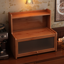 餐边柜桌面收纳柜中古杯子收纳置物架厨房台面小型防尘茶具置物架