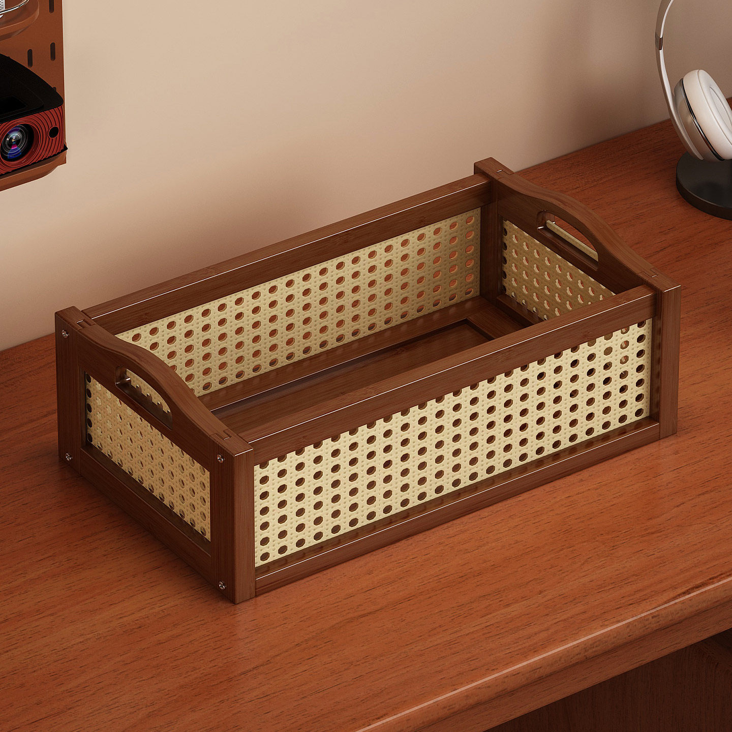 仿藤编收纳筐家用桌面玩具零食杂物整理盒长方形日式化妆品置物盒,收纳整理,桌面收纳盒,淘宝优惠券,粉丝福利购,淘宝优惠卷