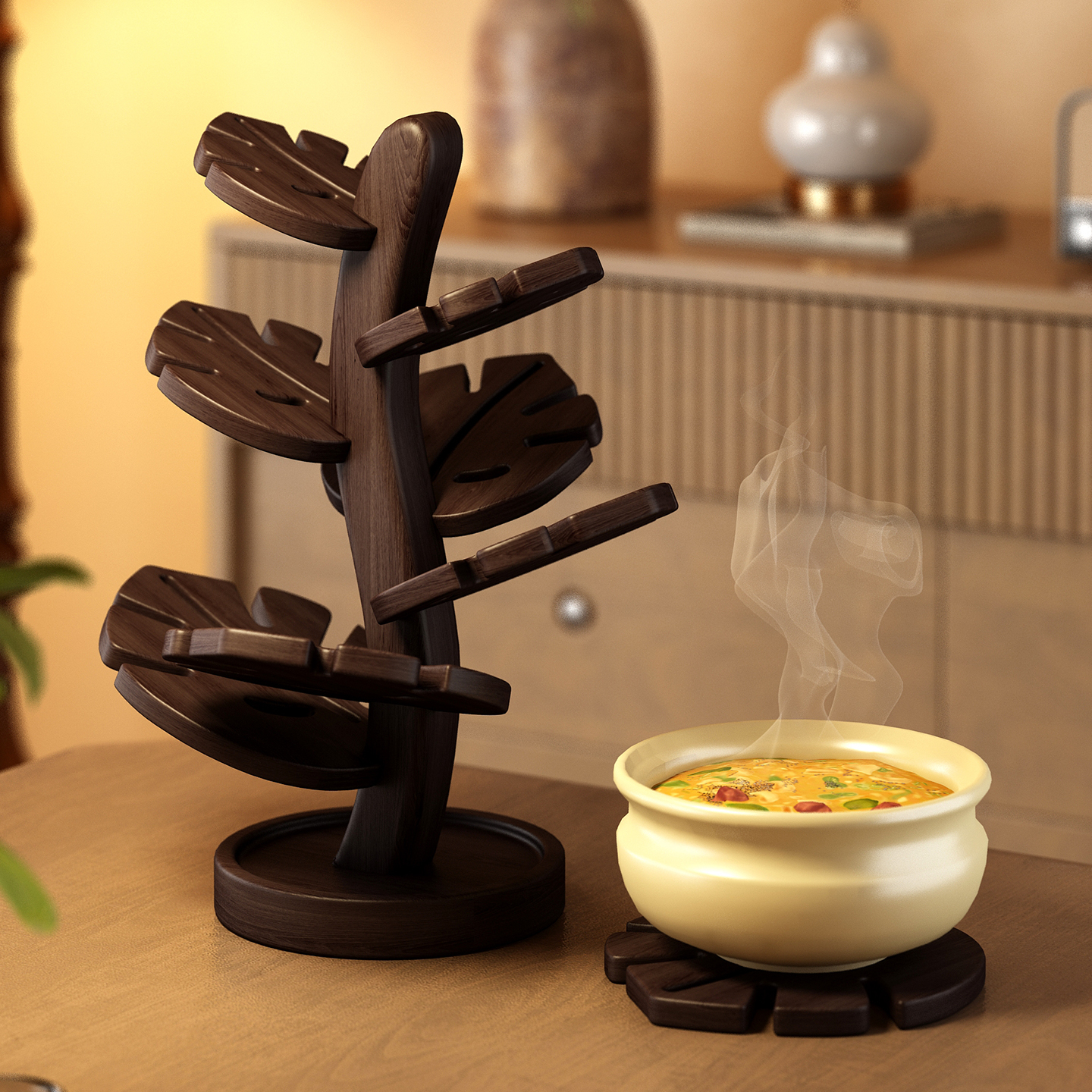 【创意苏子叶造型】防烫隔热餐垫