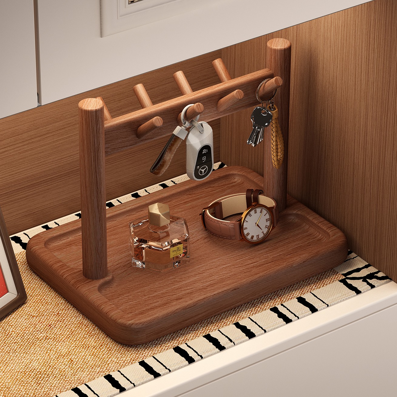 【实木】入户门玄关钥匙置物架