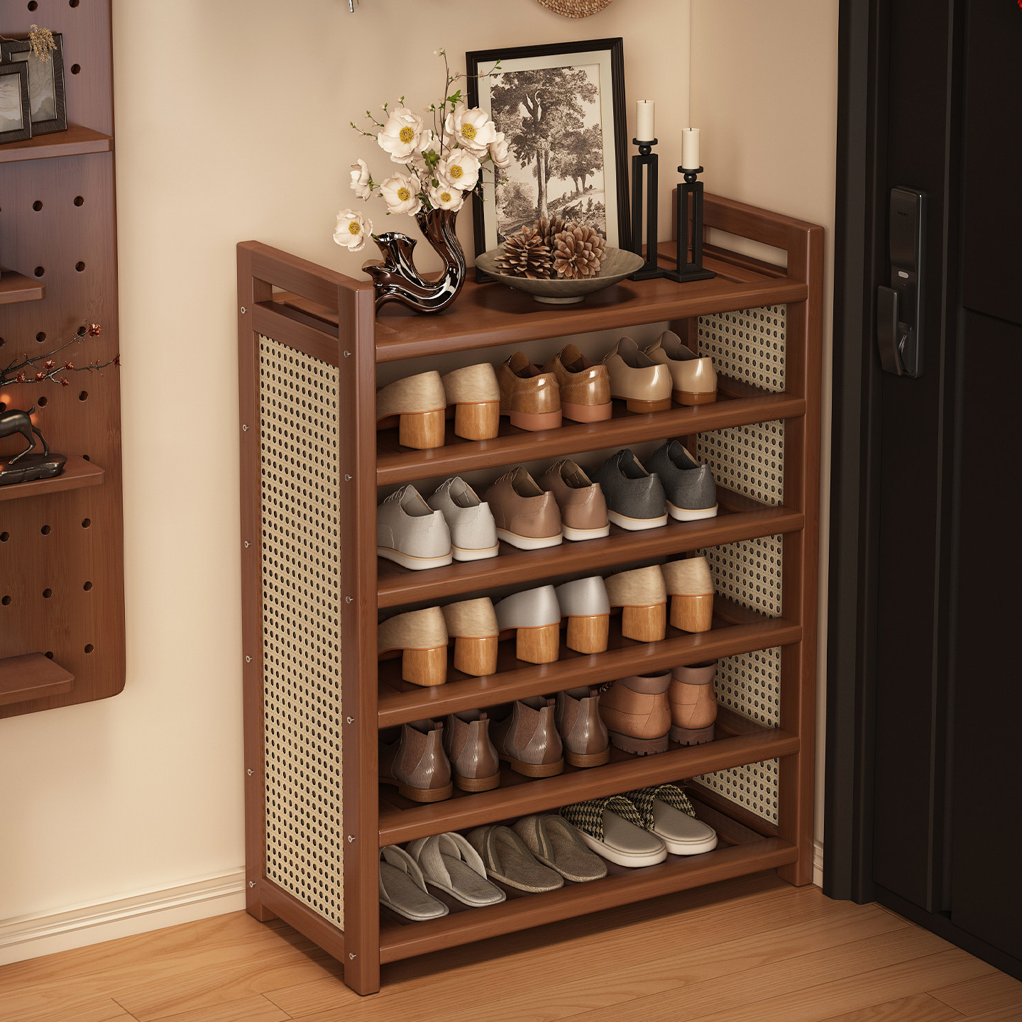 鞋架多层家用门口入户门简易鞋柜玄关鞋子收纳架一体靠墙2026新款,住宅家具,鞋架,淘宝优惠券,粉丝福利购,淘宝优惠卷